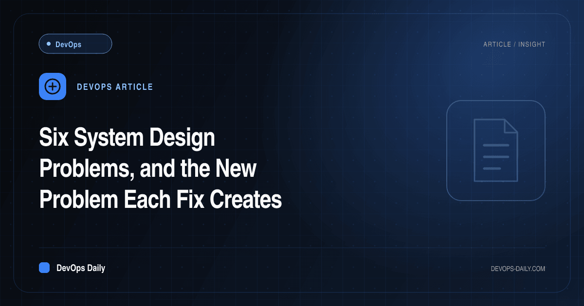 Six System Design Problems, and the New Problem Each Fix Creates